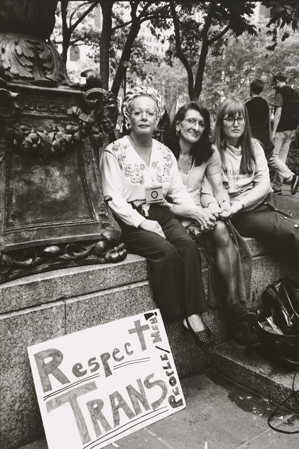 Sylvia Rivera, a trans activist, sits between her partner Julia Murray (<span class="CharOverride-34">right</span>) and Christina Hayworth at the 2000 Pride Parade in New York City. Luis Carle/National Portrait Gallery/Smithsonian Institution; acquisition made possible through the Smithsonian Latino Initiatives Pool, administered by the Smithsonian Latino Center 