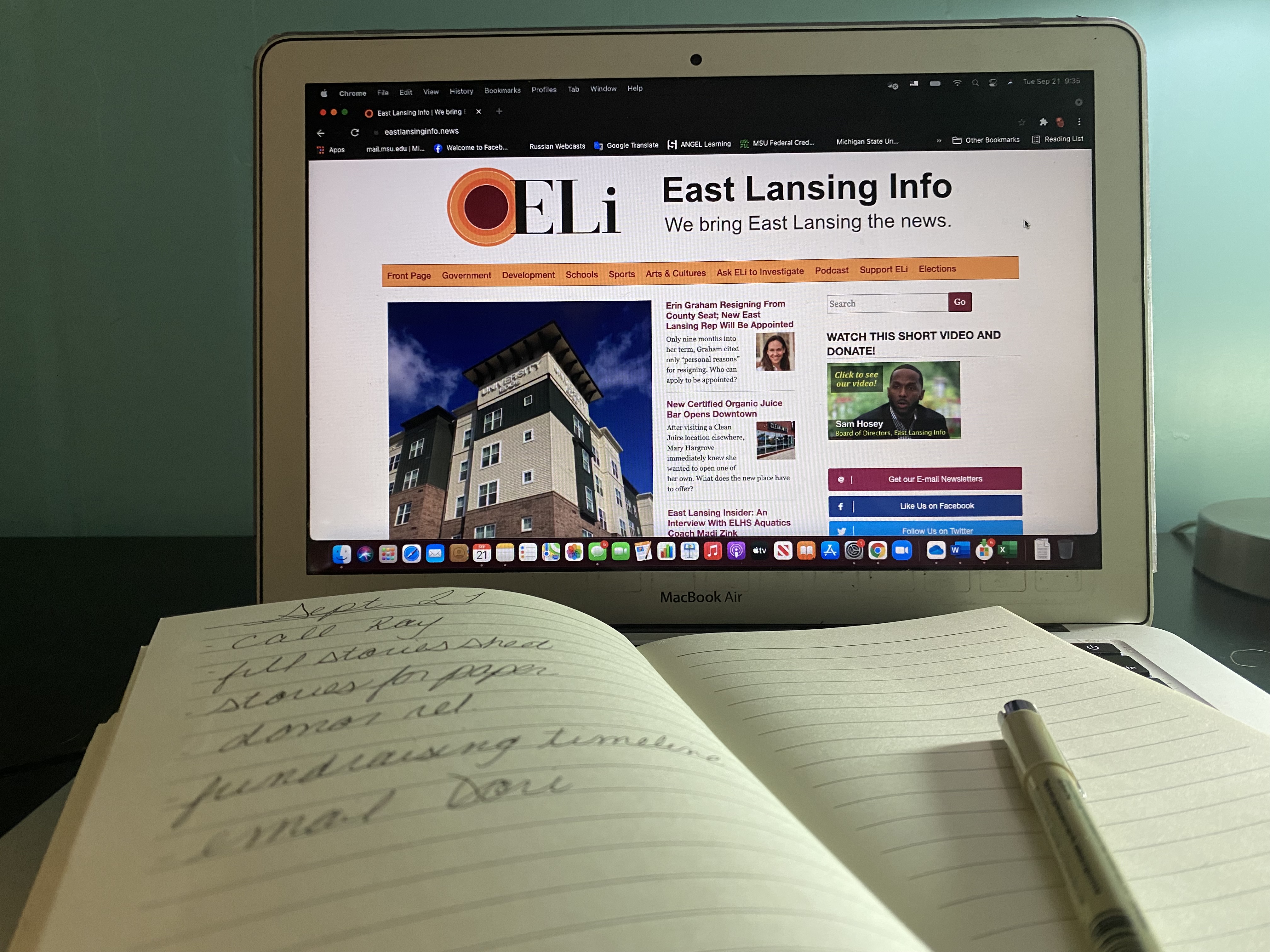 As managing editor at East Lansing Info, Emily Joan Elliott likens her role to being a “dean of reporters.”