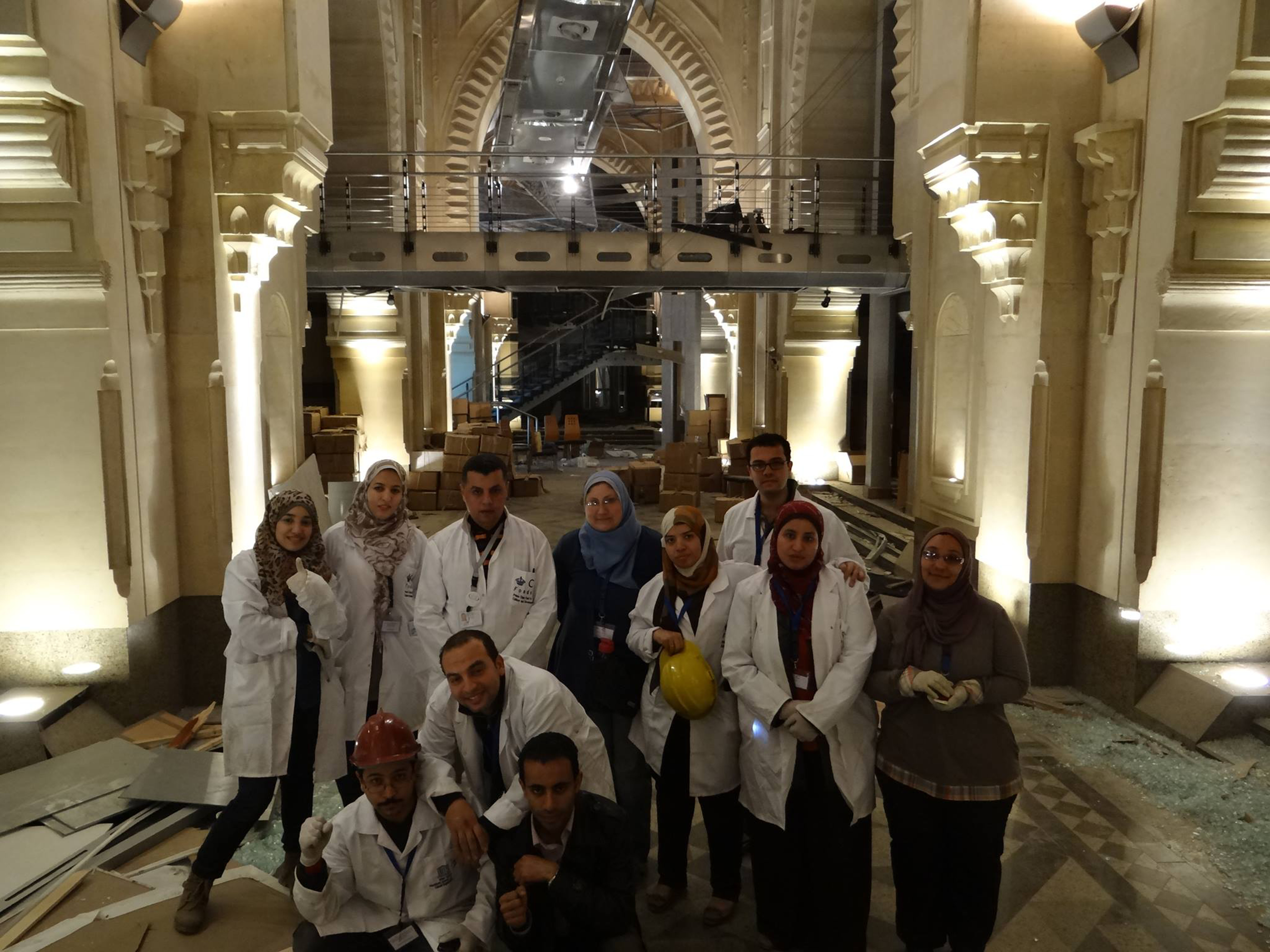 The team of volunteers who prepared artifacts to be moved after a bomb exploded outside the Museum of Islamic Art in Cairo. Photo: The Egyptian Heritage Rescue Team  