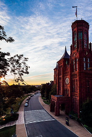 The Smithsonian Castle at Sunrise. Credit: Eric Long, Smithsonian 