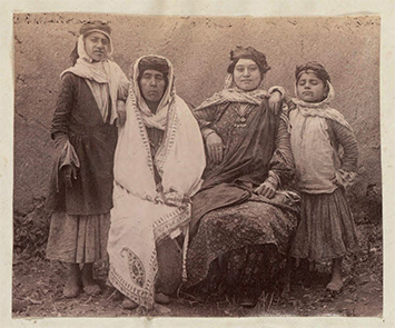 Women of Savajbulagh, Ardabil, a rural village in northern Iran. Late 19th century. Original in Ali Khan Vali’s Album, image courtesy of Women’s Worlds in Qajar Iran.