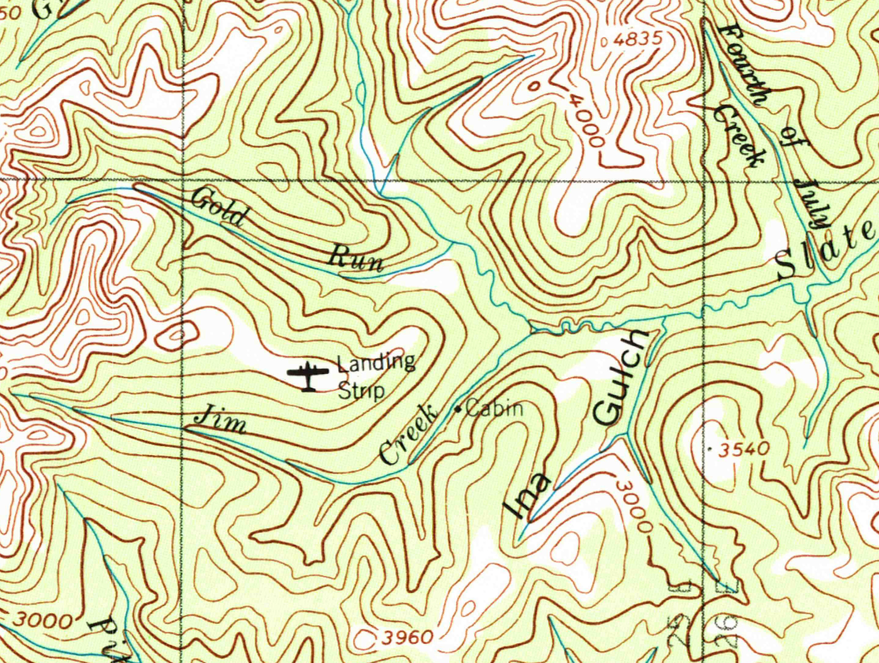 HRA staff used USGS topographical maps like this one to investigate when airfields were constructed in a remote part of Alaska.