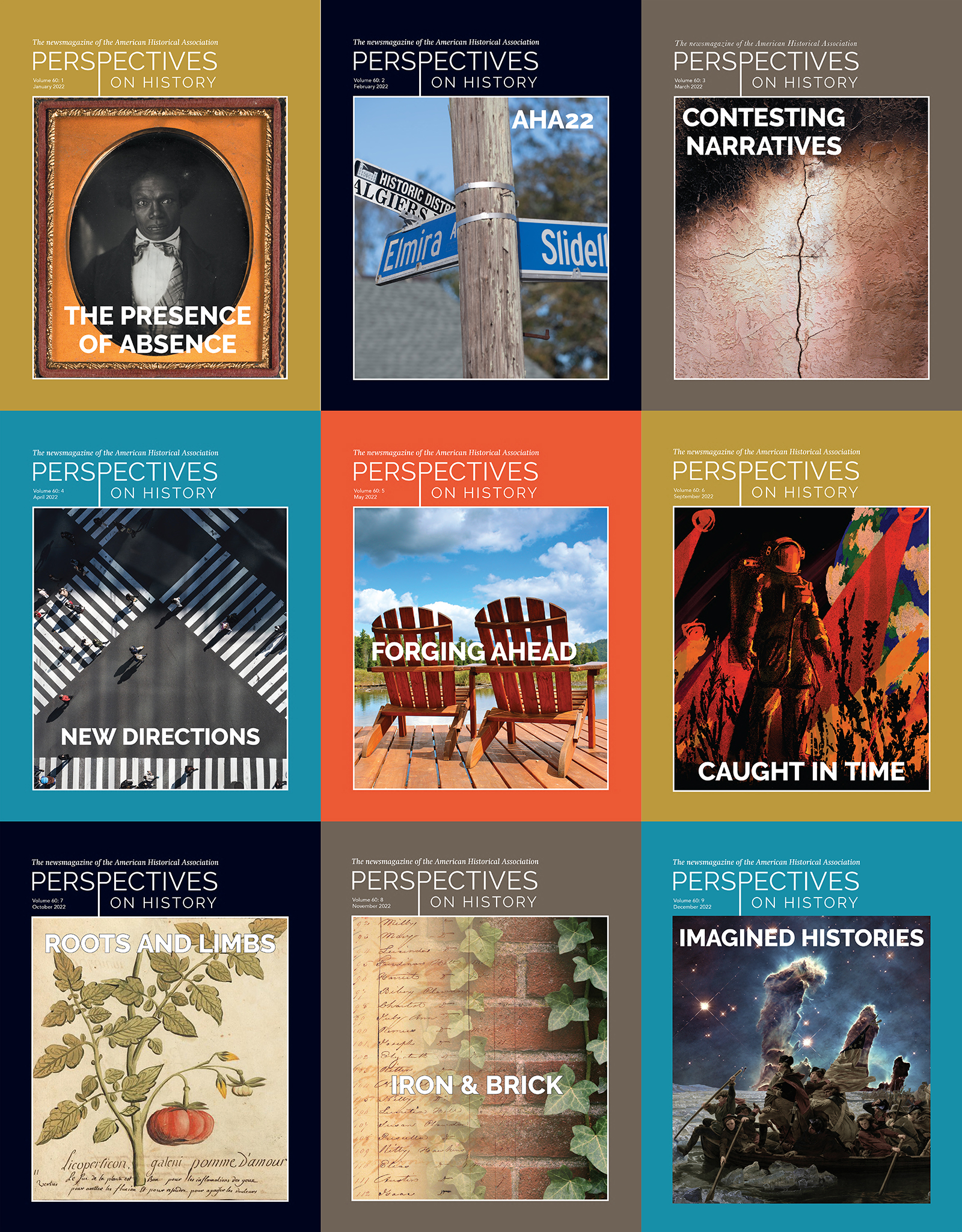 The nine print issues of Perspectives on History covered topics related to teaching, COVID-19, racist histories, historical fiction, and more.