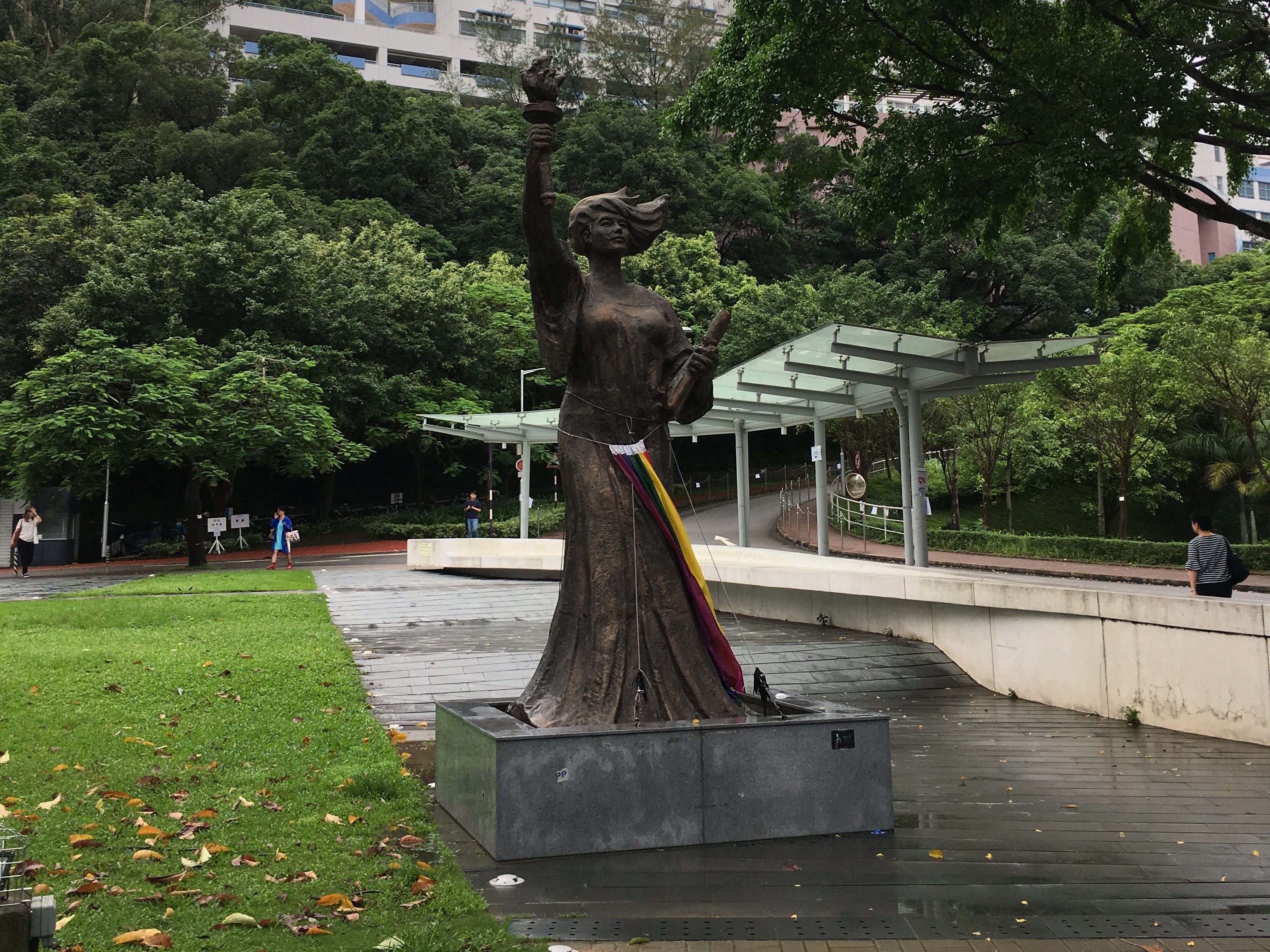 replica of the Goddess of Democracy on the Chinese University of Hong Kong campus.