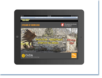 Screen shot from Mukurtu mobile project. The project is intended to assist public historians in their work, allowing them to collect, share, and build on the narratives from multiple publics. Features for communities include content creation and the ability to use native languages to create narratives with audio, video or text.