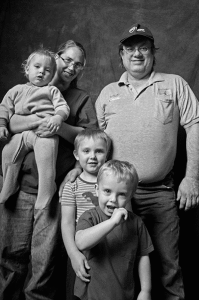 This photo of Carla, Ron and their children was part of the traveling exhibit Homelessness Is My Address, Not My Name organized by Margaret Miles. Courtesy of the Oral History of Homelessness Project.