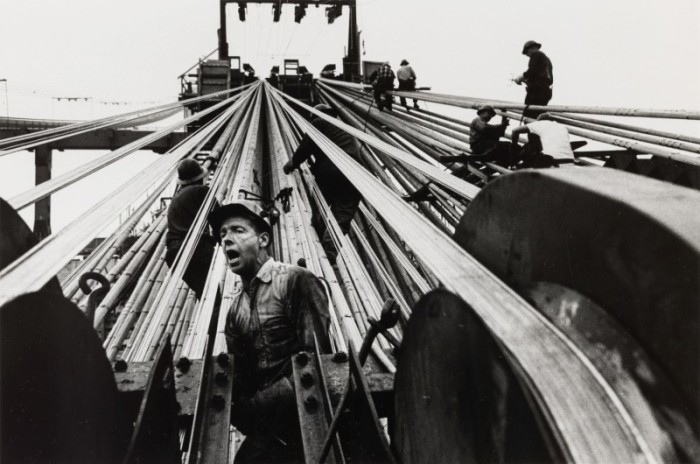 Workers on a Bridge, Telescoped View Looking Up by Bruce Davidson.
