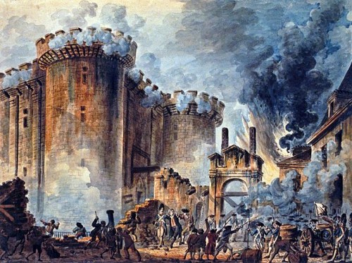 The storming of the Bastille, 14 July 1789 during the French Revolution.