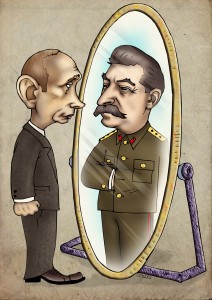 A reflection of the past? Many commentators and historians have seen direct continuities between today’s Russia and the Soviet and tsarist past. Credit: Artist KEMO; KEMOs Gallery: http://kemo-caricature.blogspot.com/