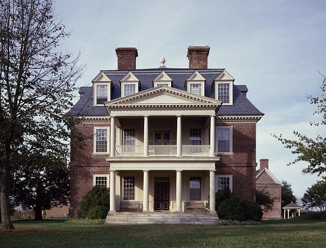 Manor home of Shirley Plantation, Virginia's oldest plantation, founded in 1613 in Charles City, Virginia. In her research, Holmes compares the evolution of the plantation house in Virginia, South Carolina, and Barbados. Credit: Library of Congress
