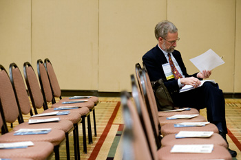 AHA president-elect William Cronon preps for the 126th General Meeting. Photo by <a href="http://www.marcmonaghan.com" target="_blank">Marc Monaghan</a>.