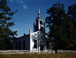Photograph of a church on the Delaware in New York, taken in July 1943 by John Collier for the Farm Security Administration/Office of War Information. Digital image courtesy the Prints and Photographs Division of the Library of Congress.