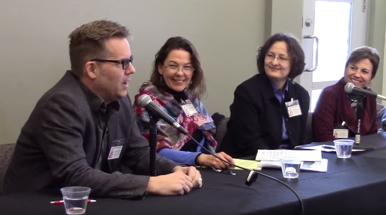 Evelyn Schlatter, Judy Morley, Sue Schuurman, and David Correia speak at "What Use Is History?"