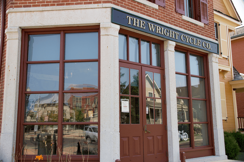 The Wright brothers' bicycle shop. Photo courtesy Dayton Aviation Heritage National Historical Park