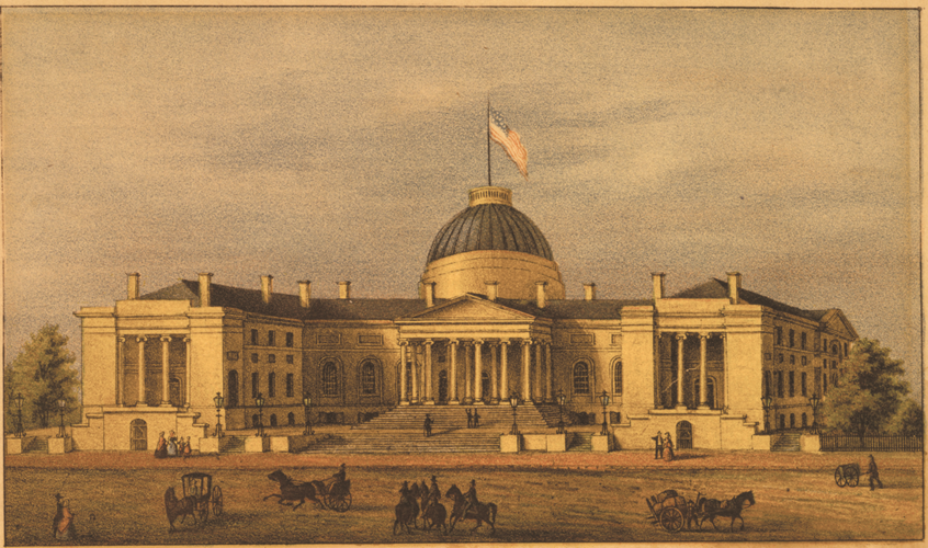 East view of the US Capitol building, circa 1866