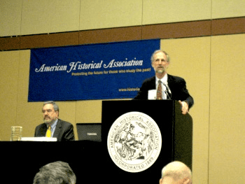 Anthony Grafton and William Cronon at the General Meeting of the  126th annual meeting.