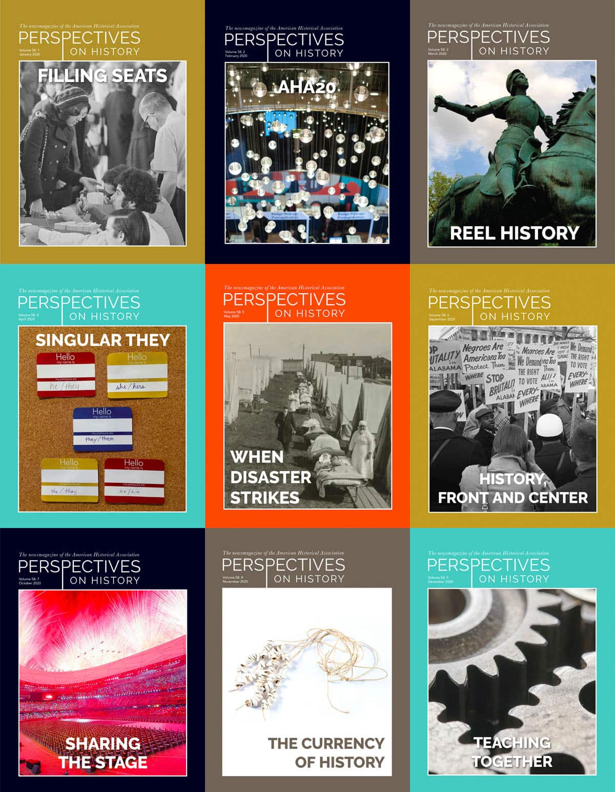 The nine print issues of Perspectives on History covered topics related to the COVID–19 pandemic, digital history, the presidential election, and more.