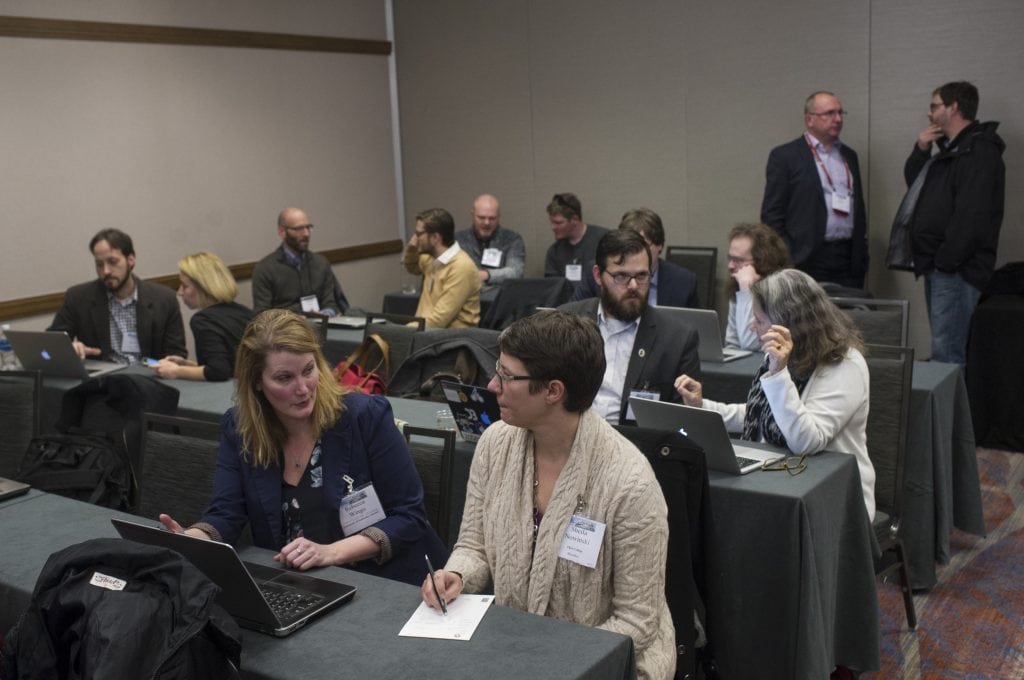 Attendees to the annual meeting could stop by the Digital Drop-In Session to get in-person feedback on their digital projects. Marc Monaghan