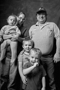 This photo of Carla, Ron and their children was part of the traveling exhibit Homelessness Is My Address, Not My Name organized by Margaret Miles. Courtesy of the Oral History of Homelessness Project.