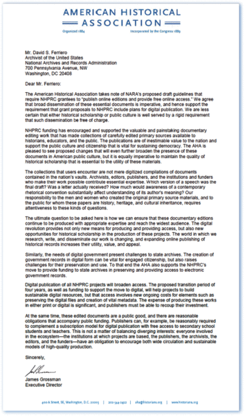 NHPRC Letter