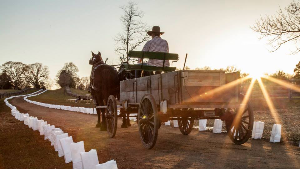 Hannah's coffin among luminaries. National Park Service.