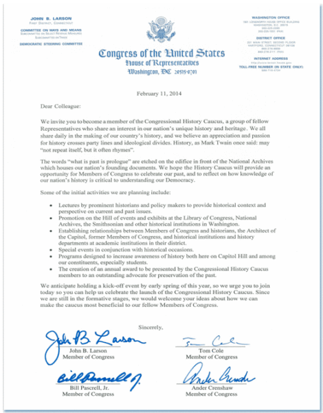 History Coalition Letter