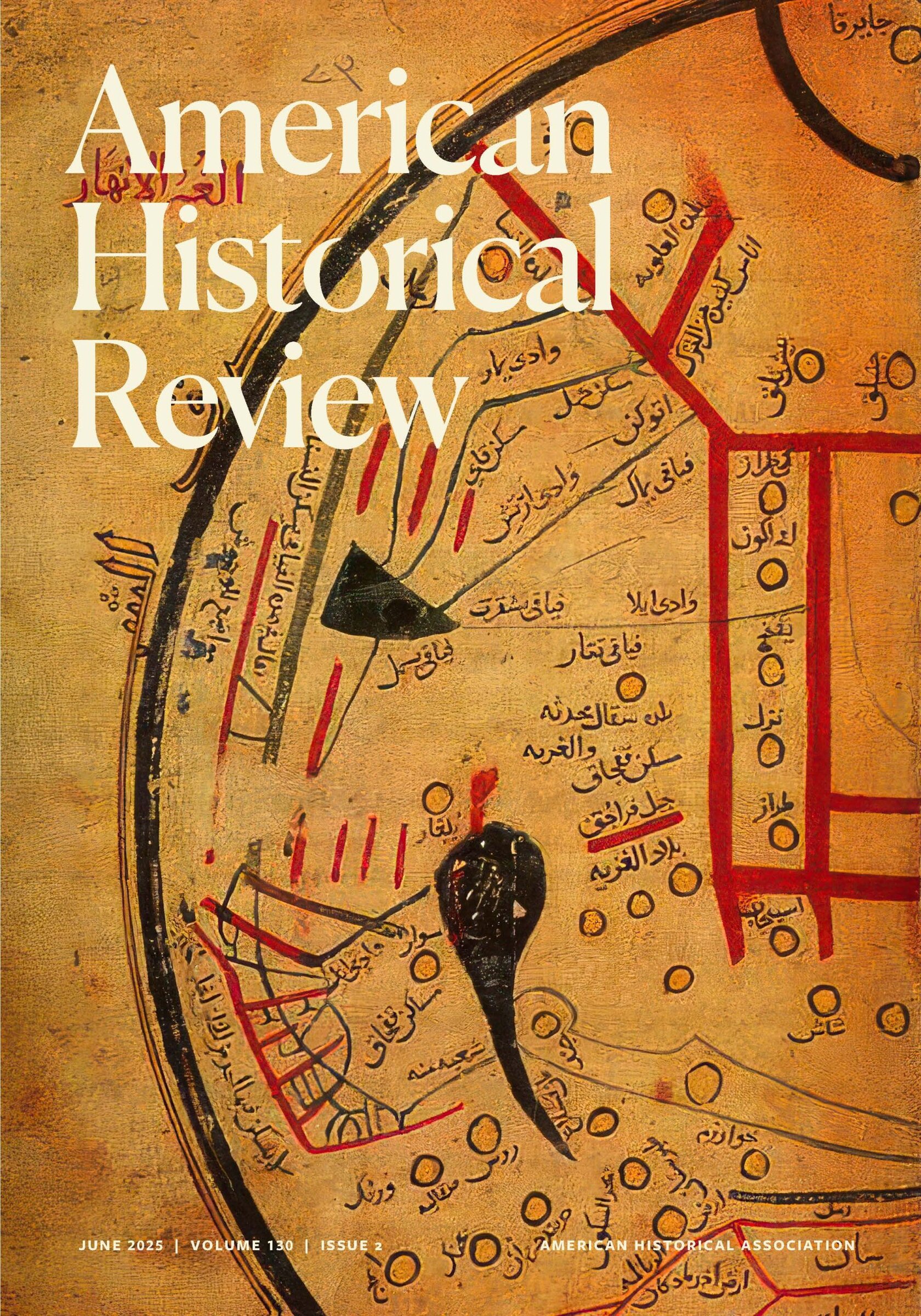 Cover of the June 2025 issue of the AHR featuring a historical map.