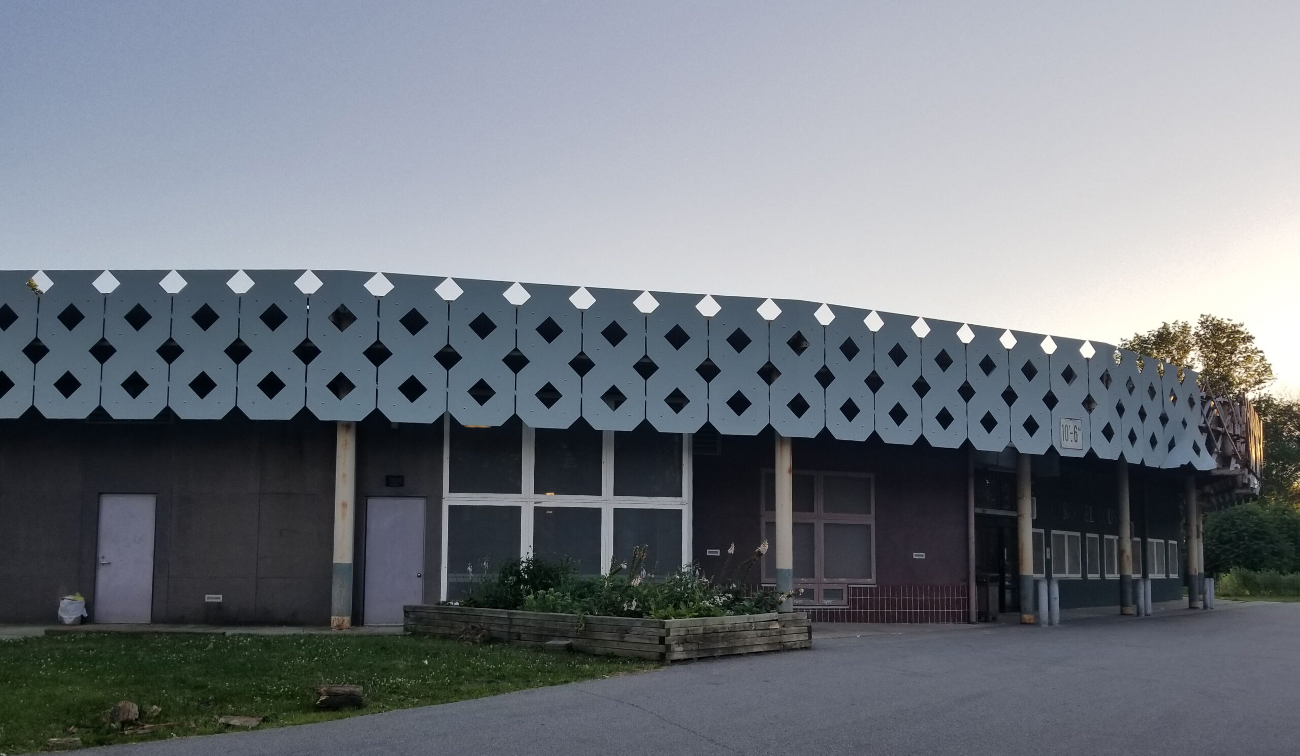 The exterior of a circular building