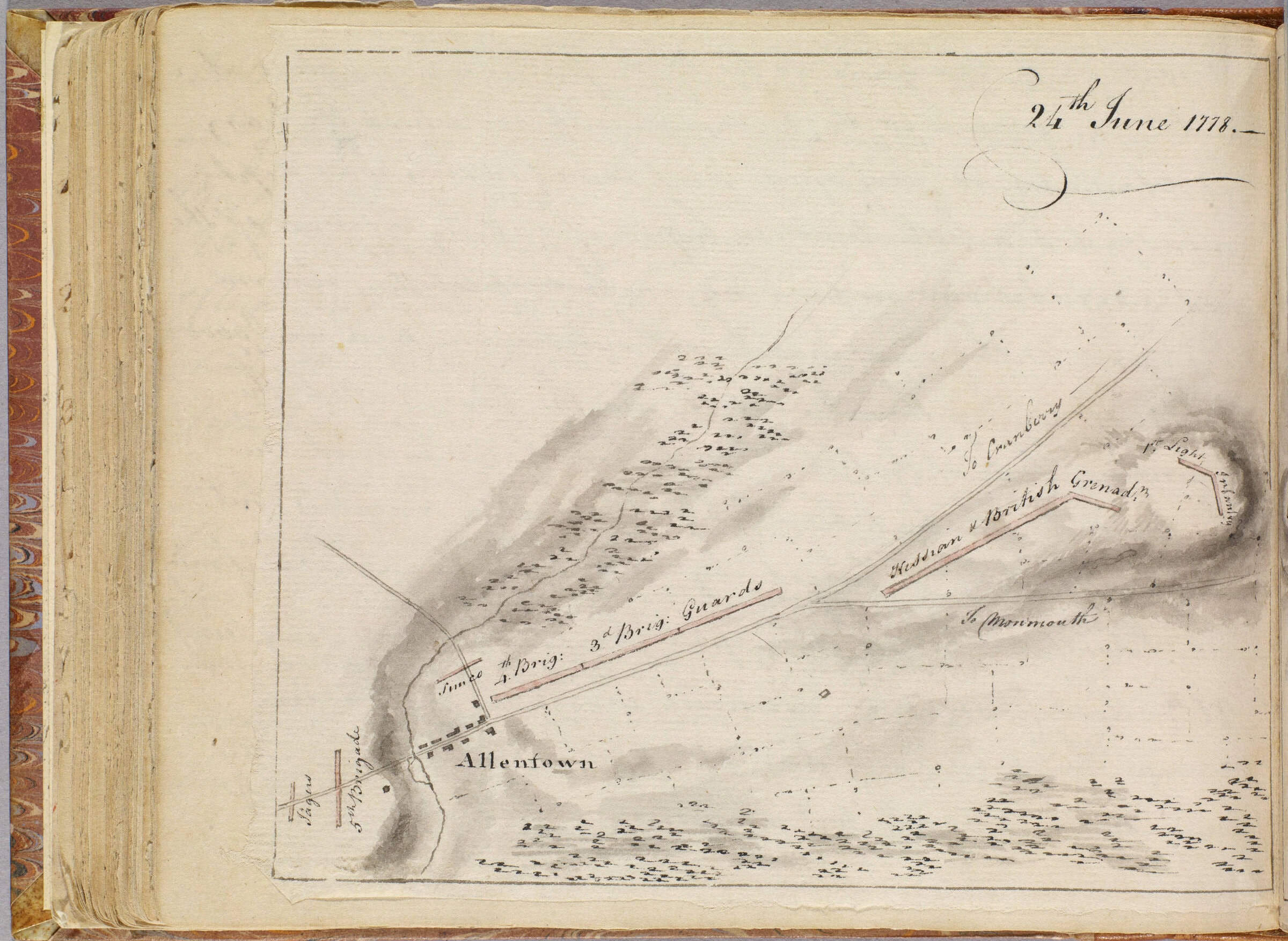 A map of the British encampment at Allentown